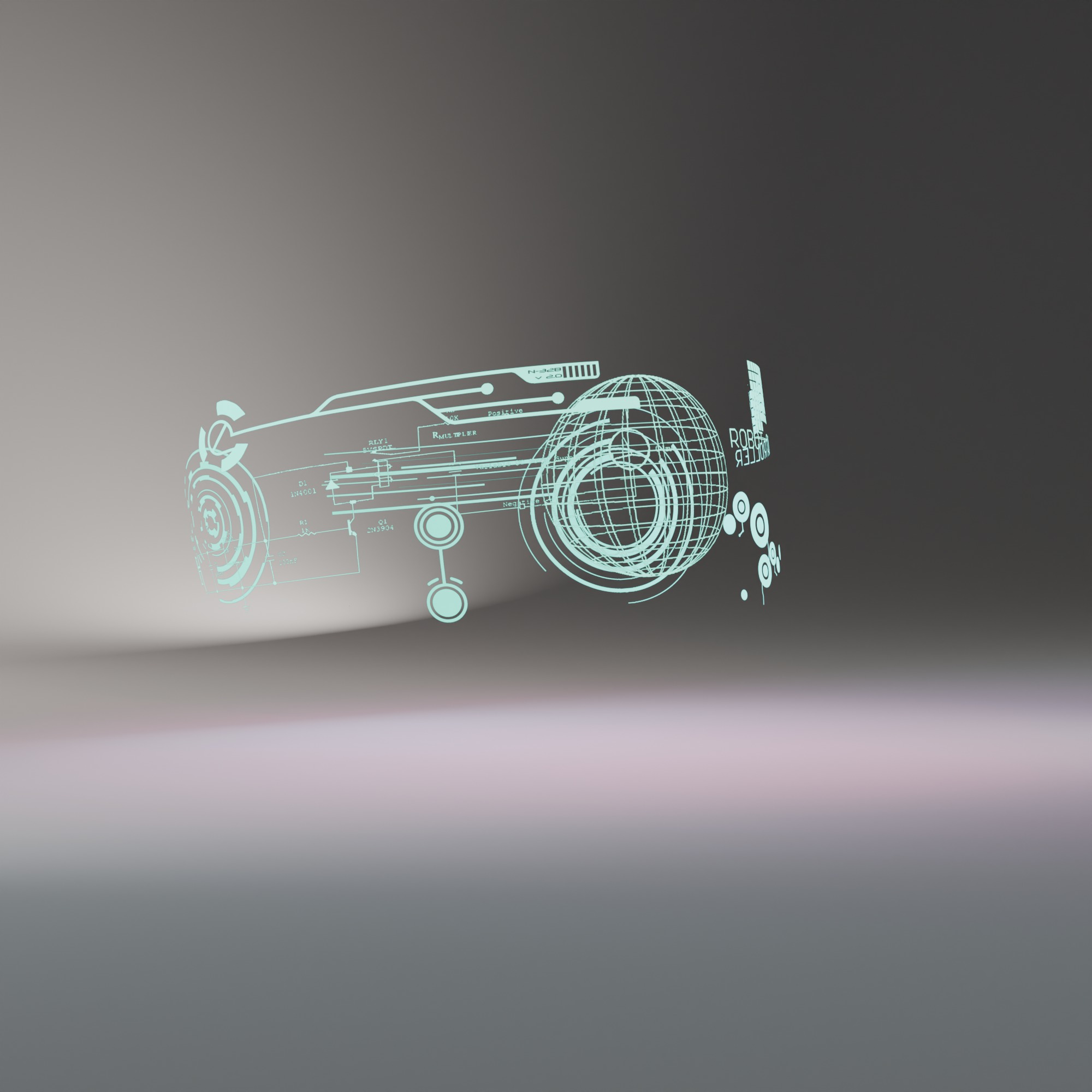Futuristic AR Headset with Integrated Headphones Low-poly 3D model_5