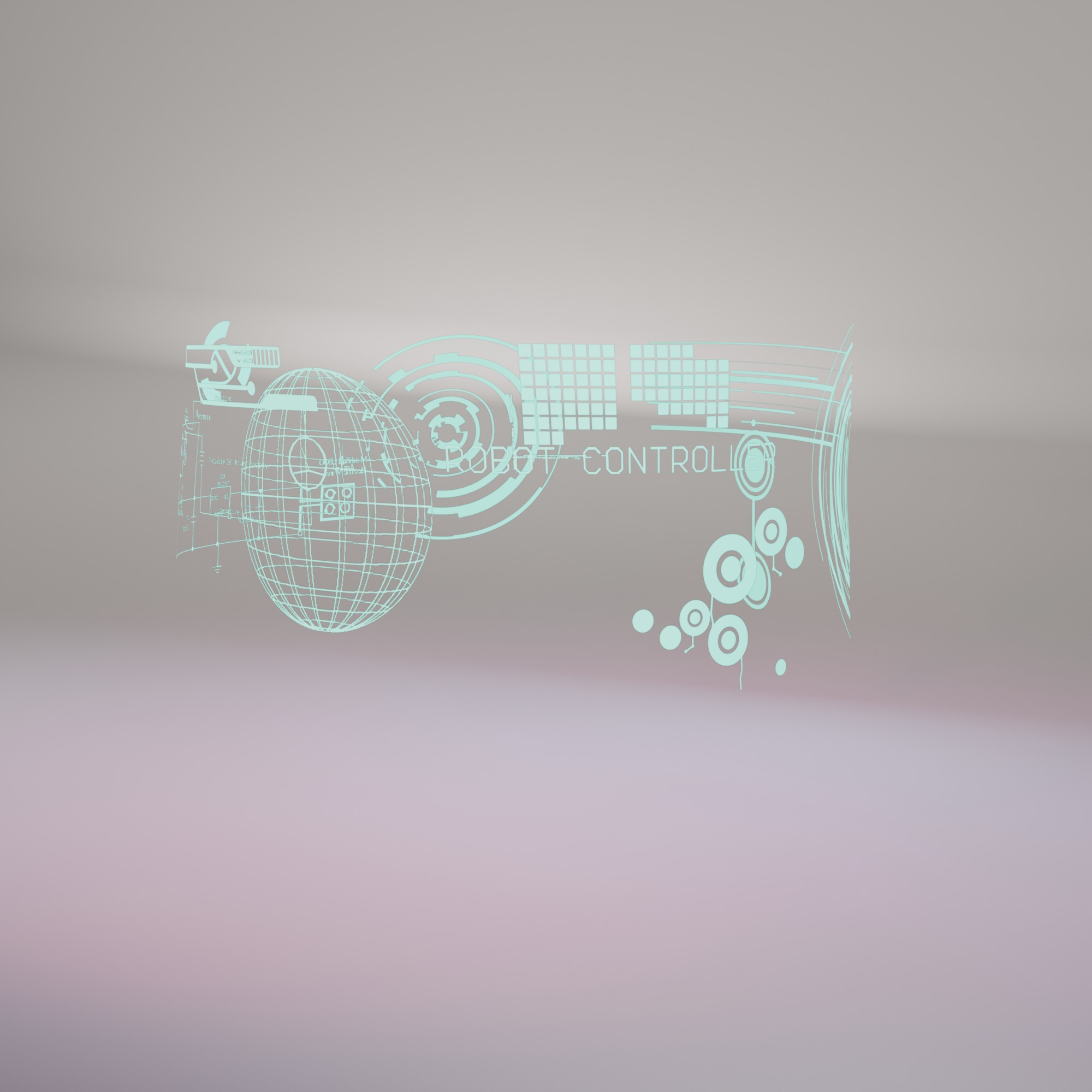 Futuristic AR Headset with Integrated Headphones Low-poly 3D model_4