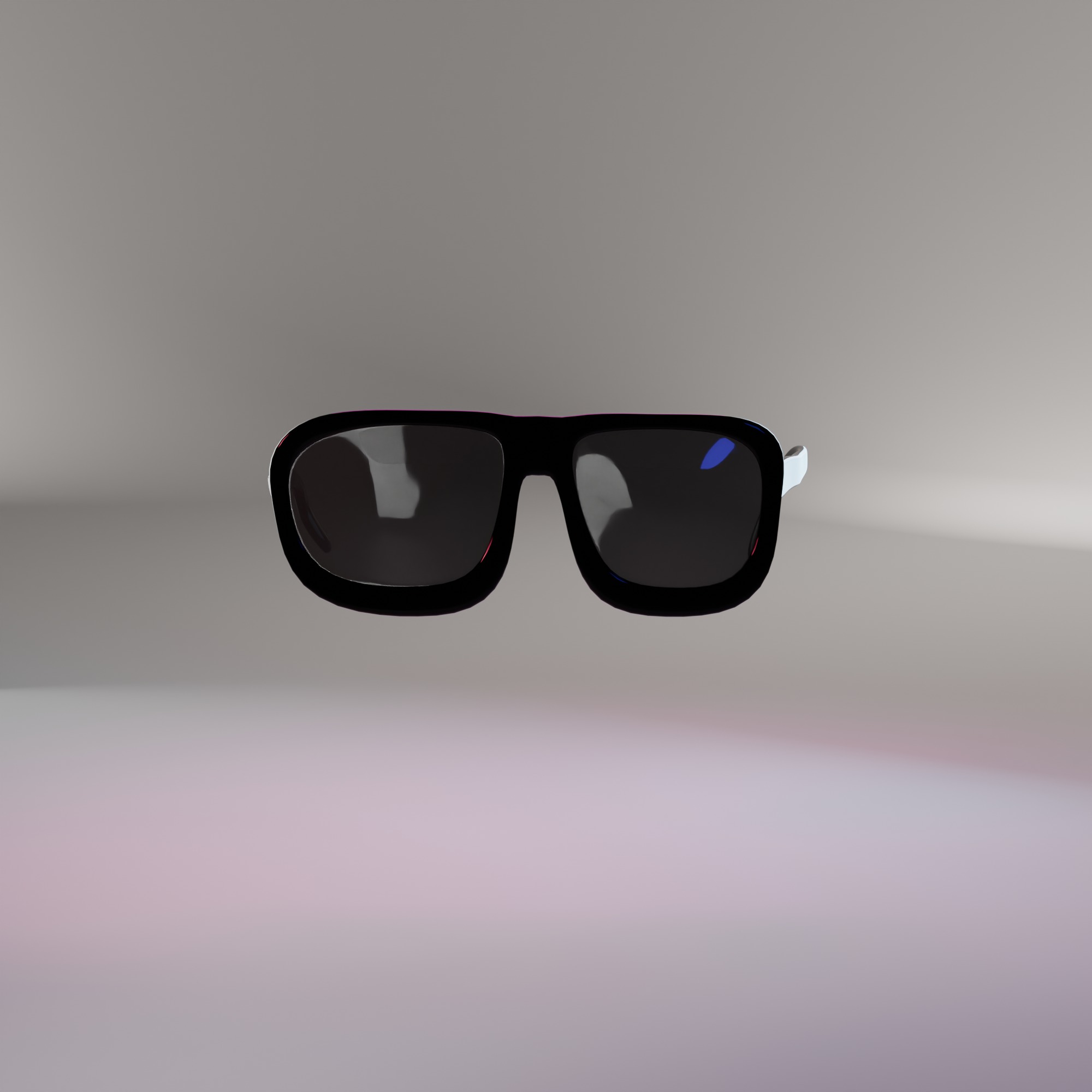 Futuristic Sunglasses with Blue Accents Low-poly 3D model_4