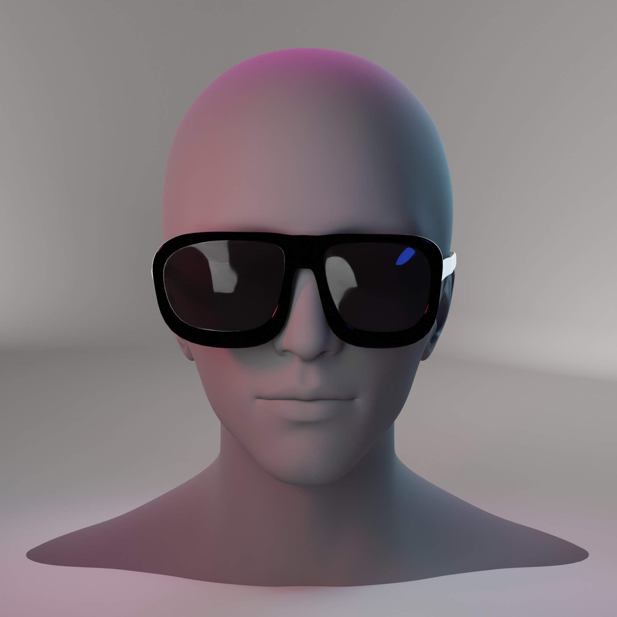 Futuristic Sunglasses with Blue Accents Low-poly 3D model_1