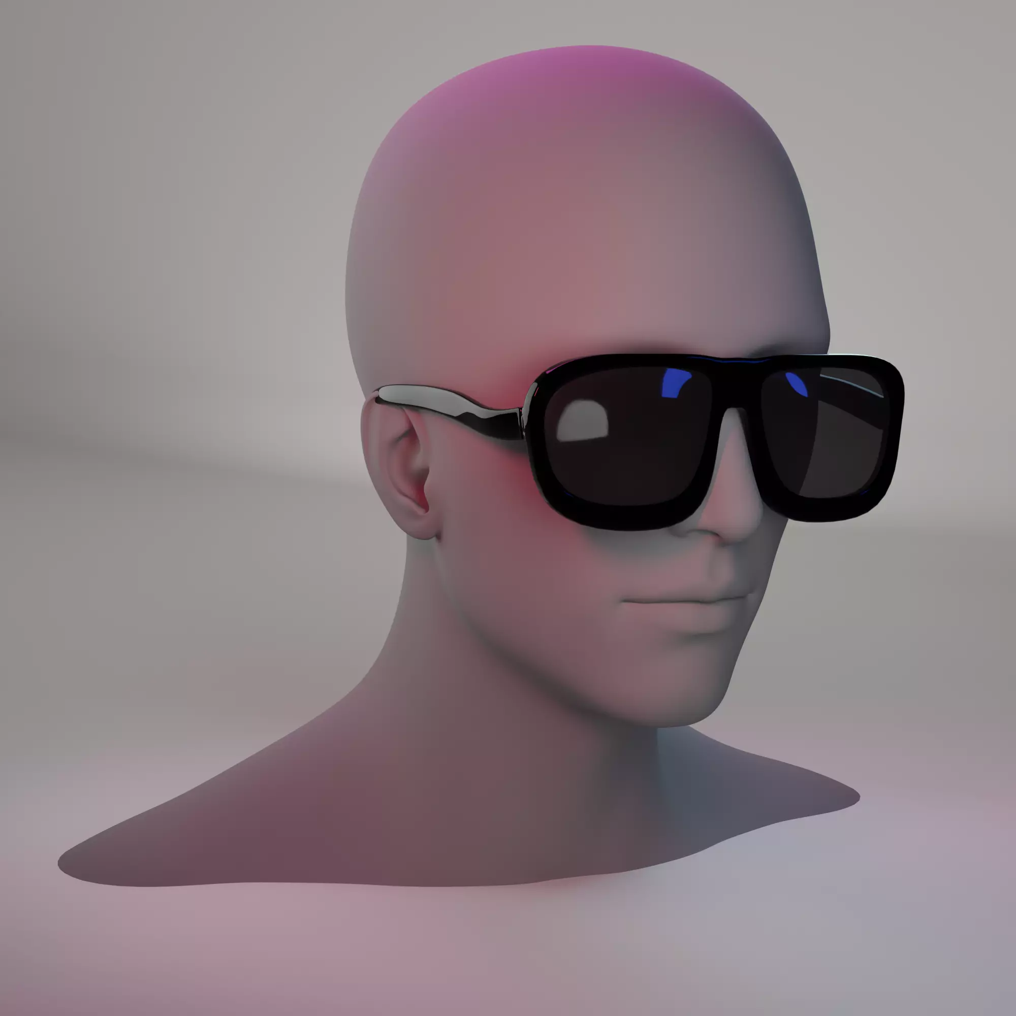 Futuristic Sunglasses with Blue Accents Low-poly 3D model_0
