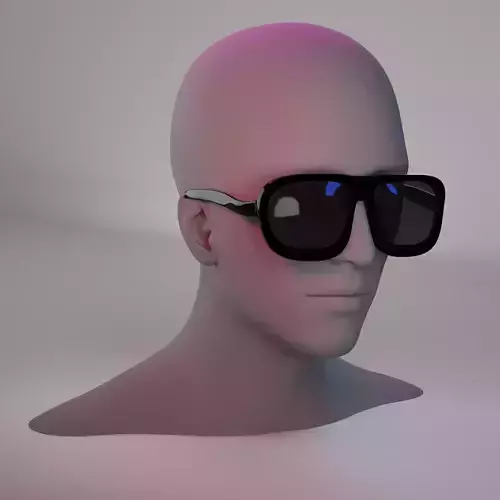 Futuristic Sunglasses with Blue Accents Low-poly 3D model