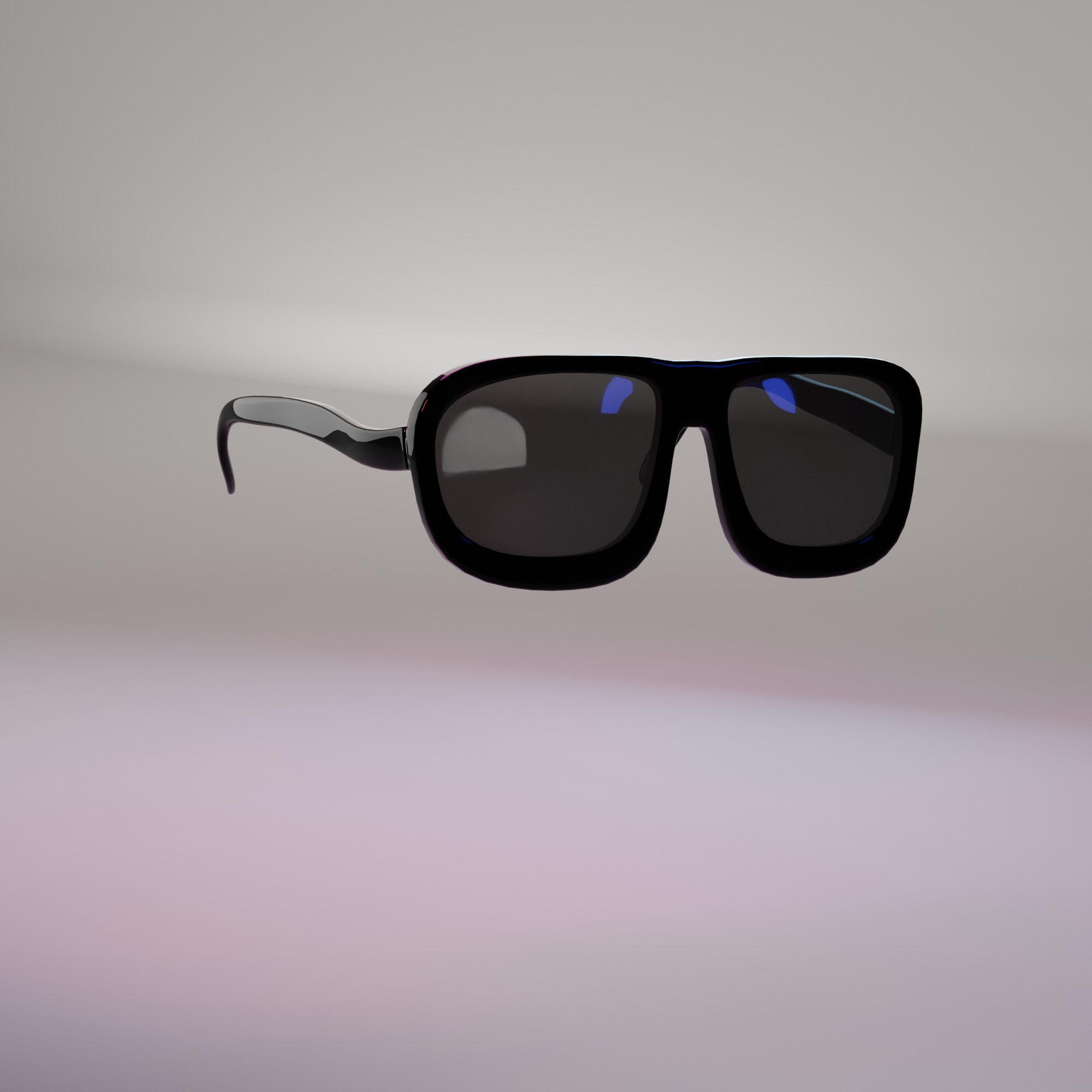 Futuristic Sunglasses with Blue Accents Low-poly 3D model_5