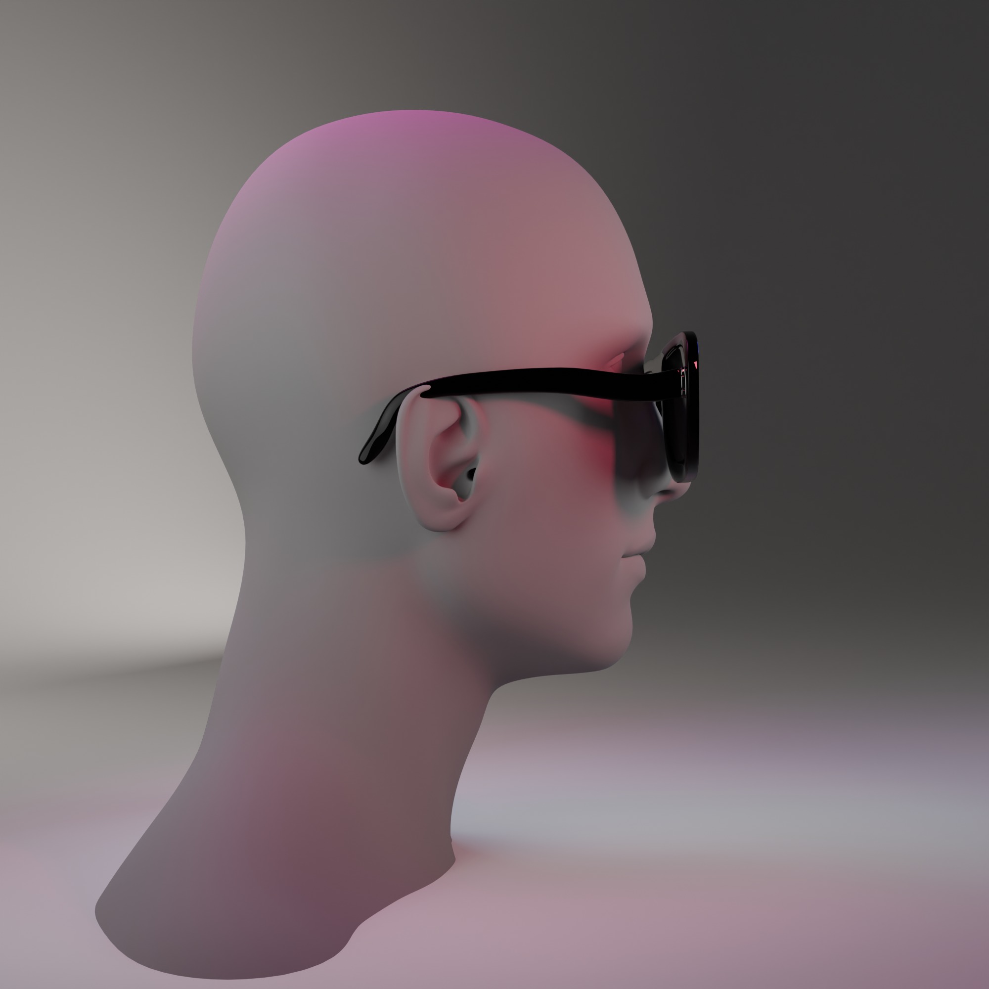 Futuristic Sunglasses with Blue Accents Low-poly 3D model_2