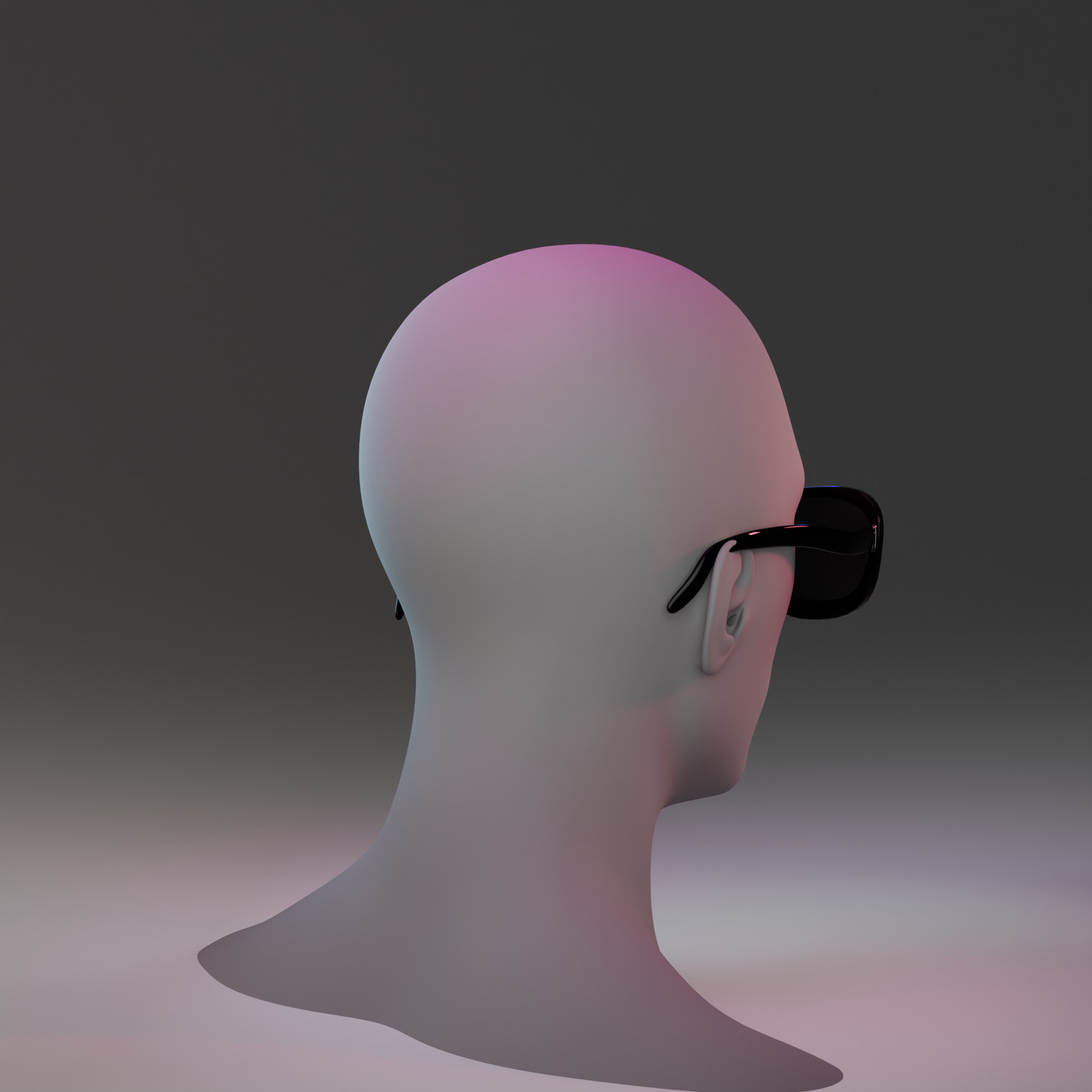 Futuristic Sunglasses with Blue Accents Low-poly 3D model_3