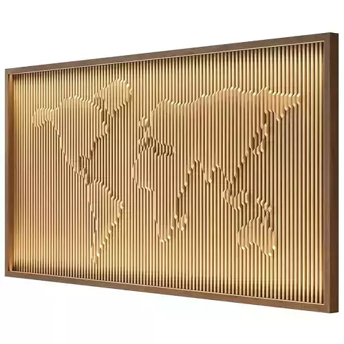 World map made from wooden planks