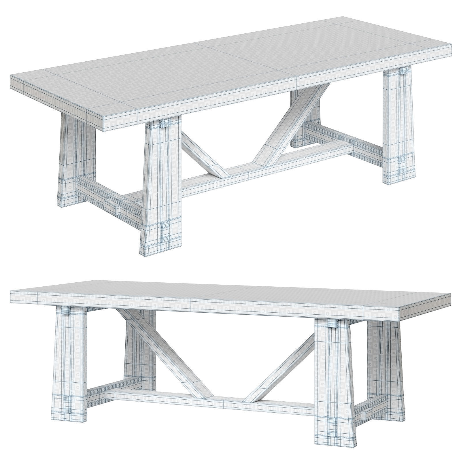 BR Home Dining Table Ashland 3D model_4