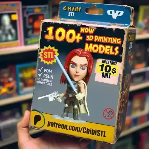 Mara Jade Chibi STL for 3D Printing ChibiSTL 3DXM 3D print model