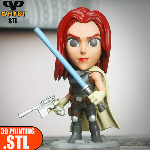 Mara Jade Chibi STL for 3D Printing ChibiSTL 3DXM