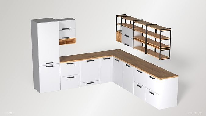 Module Kitchen Cabinets Set Low-poly 3D model