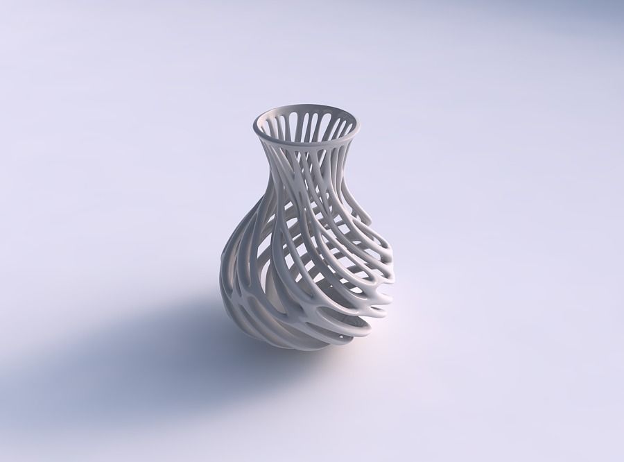 Vase wide with branches wide middle 3D print model_0