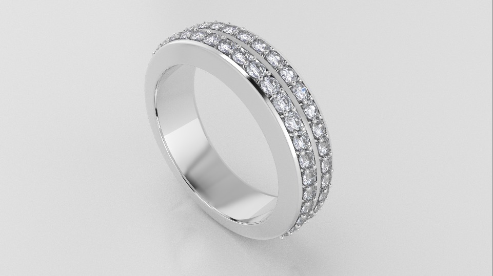 Ring Diamond Eternity 3D model_2