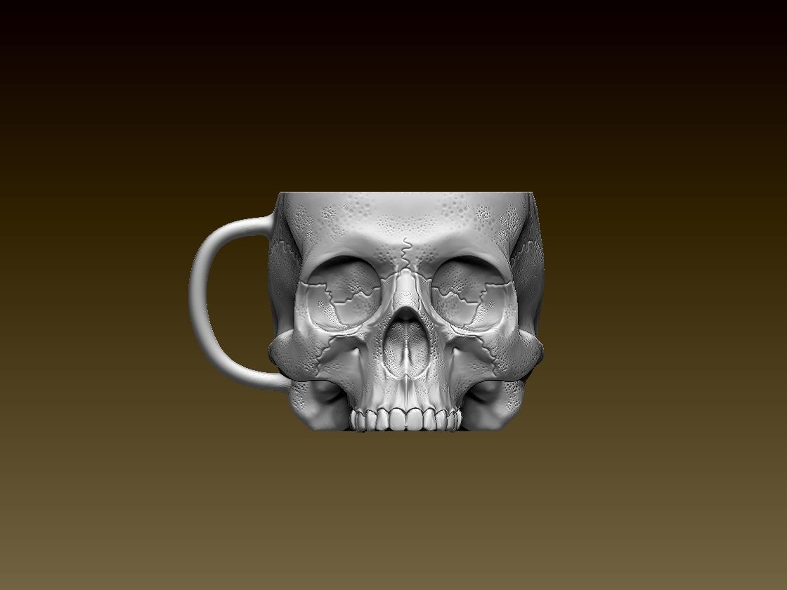 scull mug 3D print model_9
