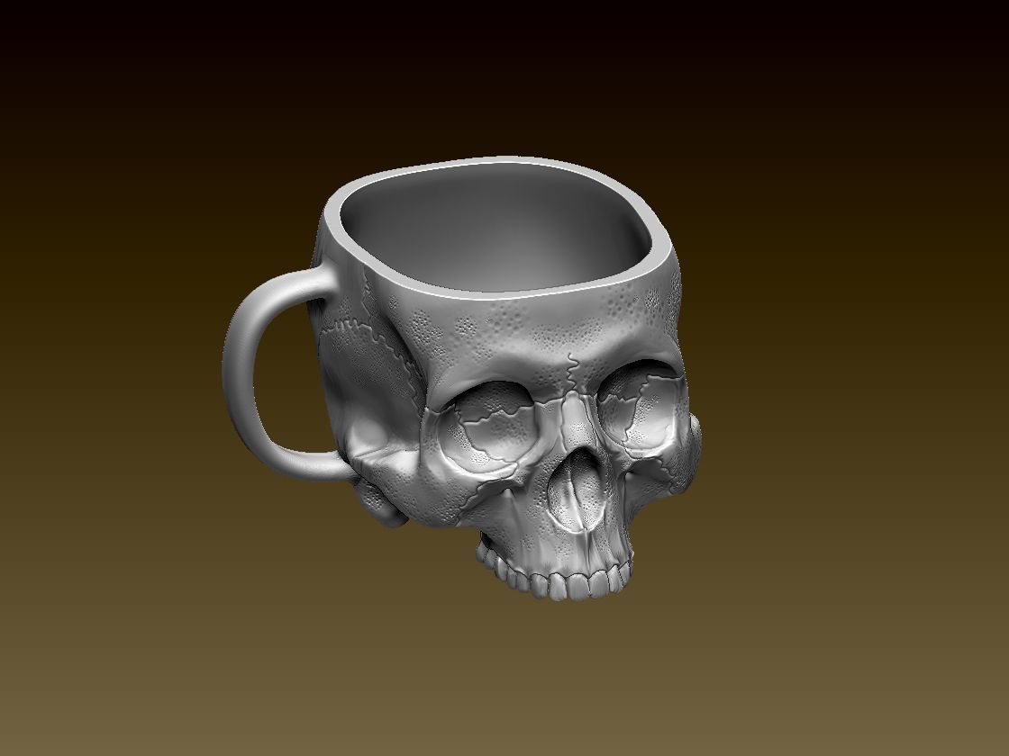scull mug 3D print model_69