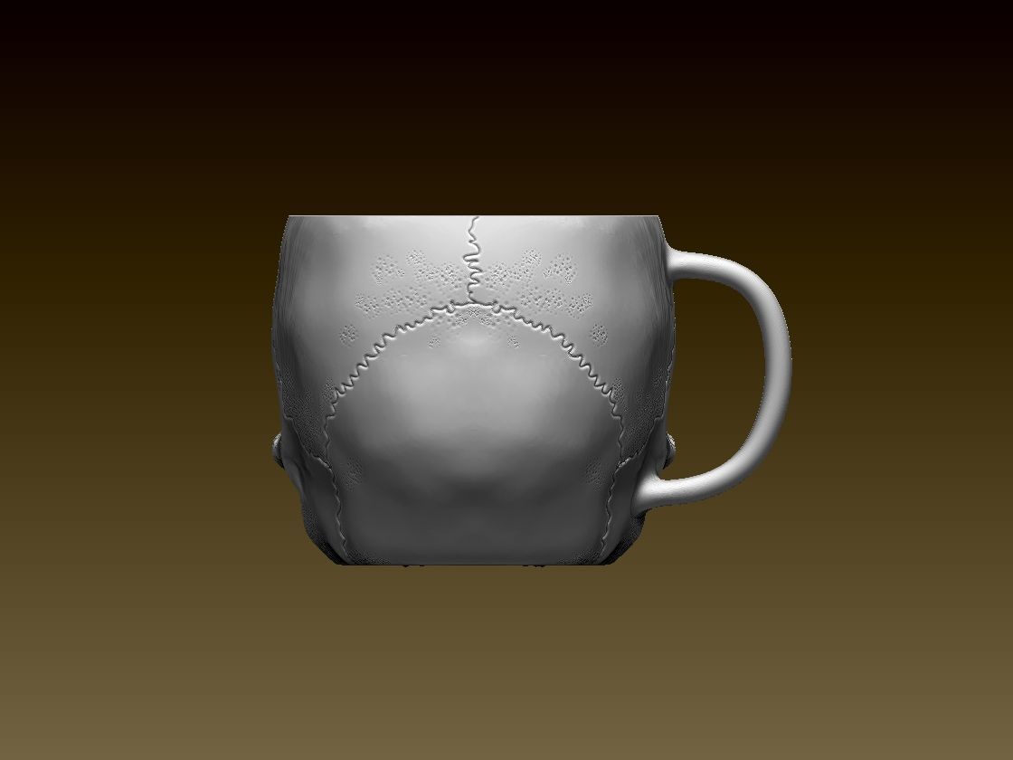 scull mug 3D print model_46