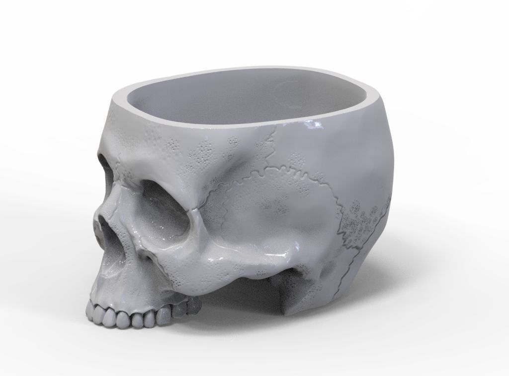 scull mug 3D print model_15