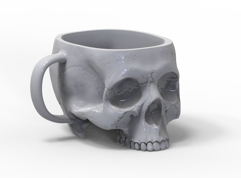 scull mug 3D print model_1