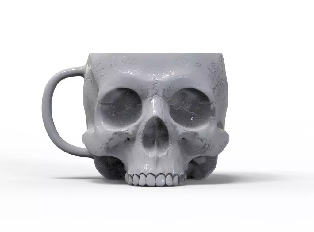 scull mug 3D print model_0