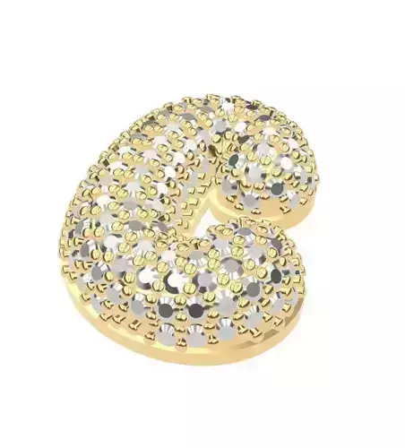 Letter C with crystals