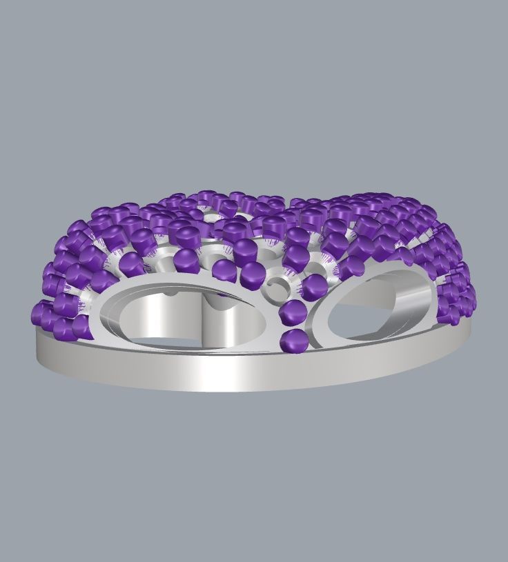 Letter C with crystals 3D print model_1