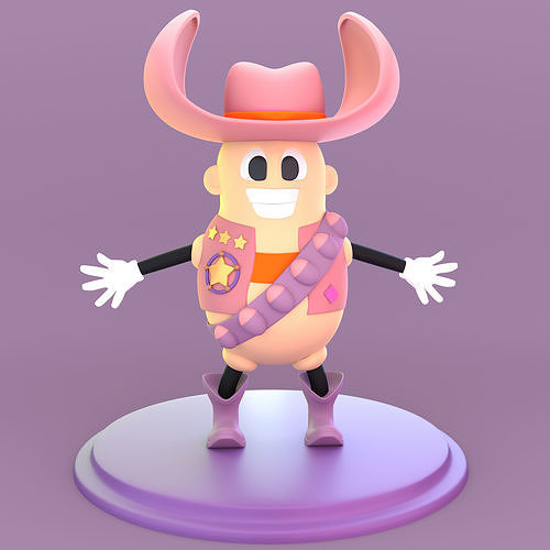 3D cartoon character Low-poly 3D model