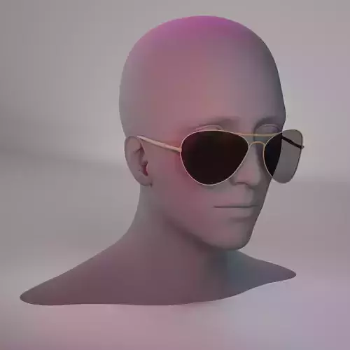 RayBan Aviator Sunglasses 3D Model