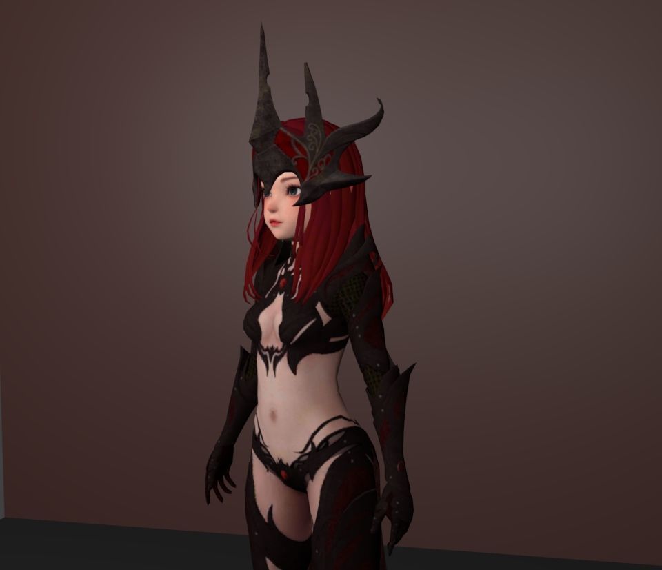 archer girl 3D model_2