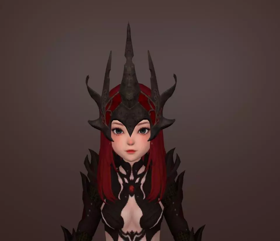 archer girl 3D model_0