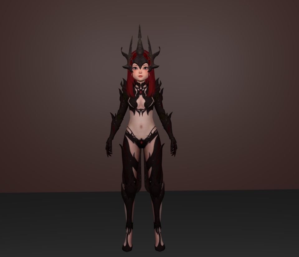 archer girl 3D model_1