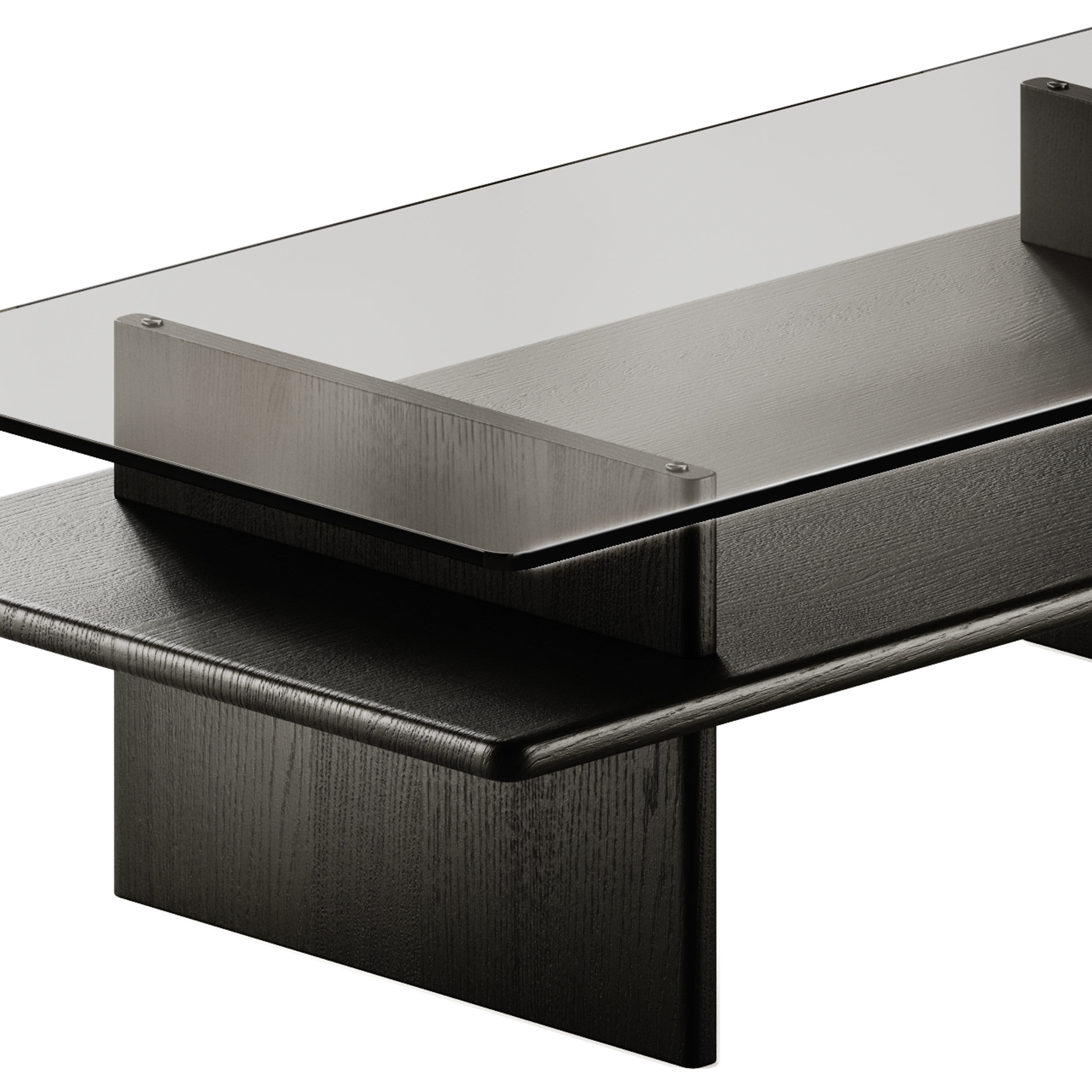 Woud Parallel Glass Coffee Table 3D model_3