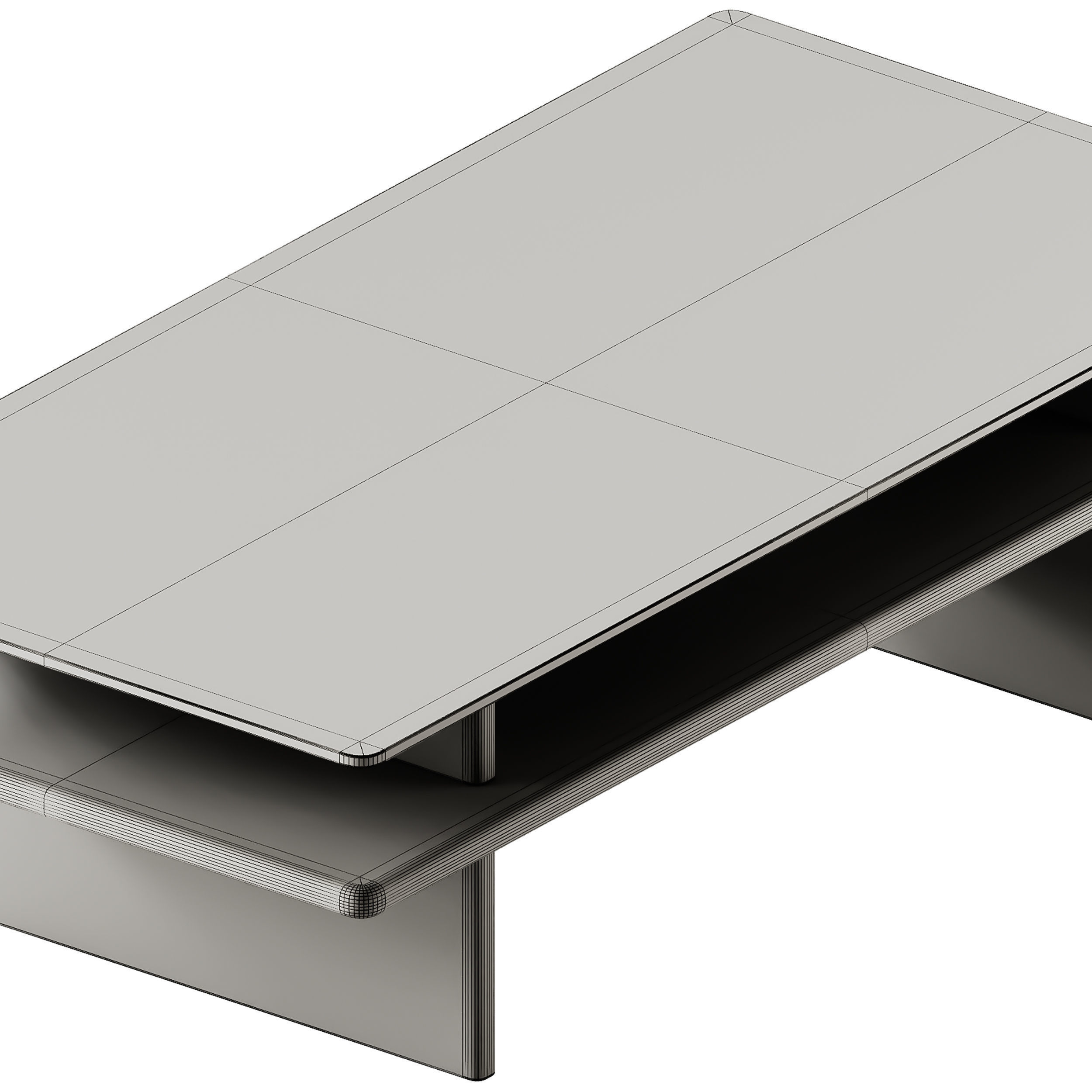 Woud Parallel Glass Coffee Table 3D model_5