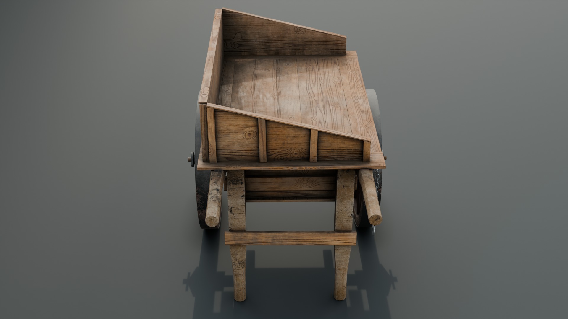Old Cart Low-poly 3D model_5