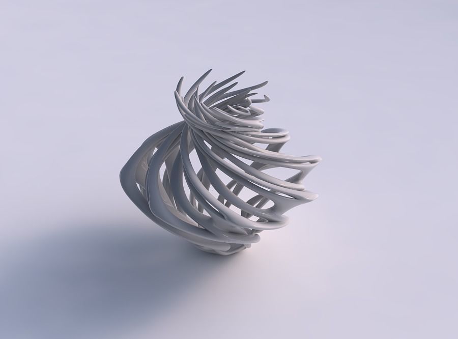 Vase wide mid wth twisted branches twisted and squeezed 3D print model_0