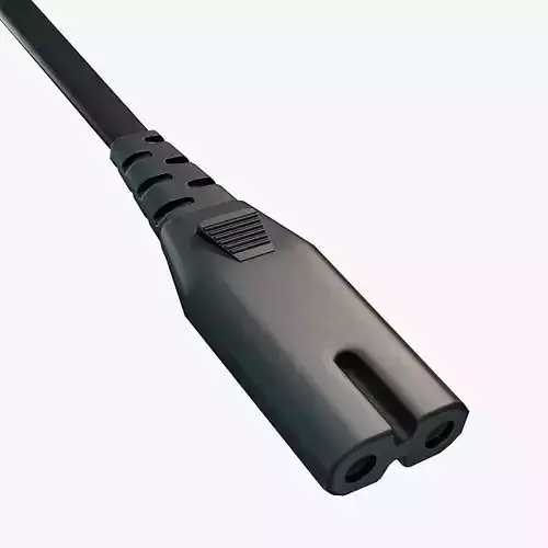 Power cord IEC C7 Low-poly 3D model