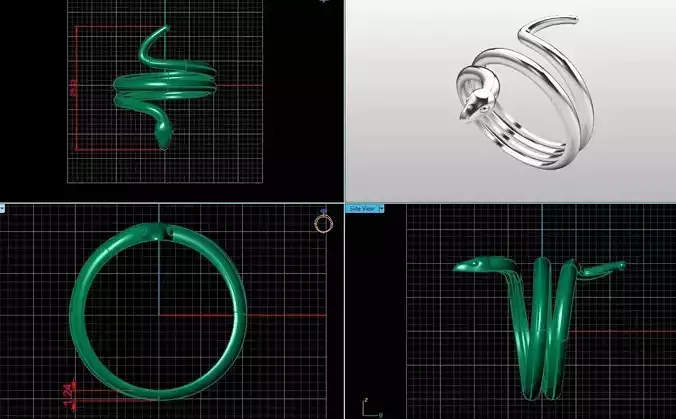 snake ring 3D print model