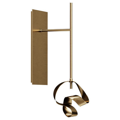 Rodin modern wall lamp in iron cm 20x30x60 3D model
