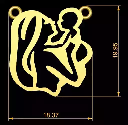 disney  mother baby 8  pendant 3D print model 3D print model
