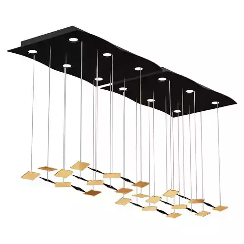Manta Rey LED chandelier in brass
