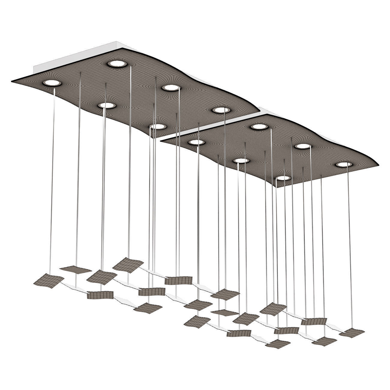 Manta Rey LED chandelier in brass 3D model_1