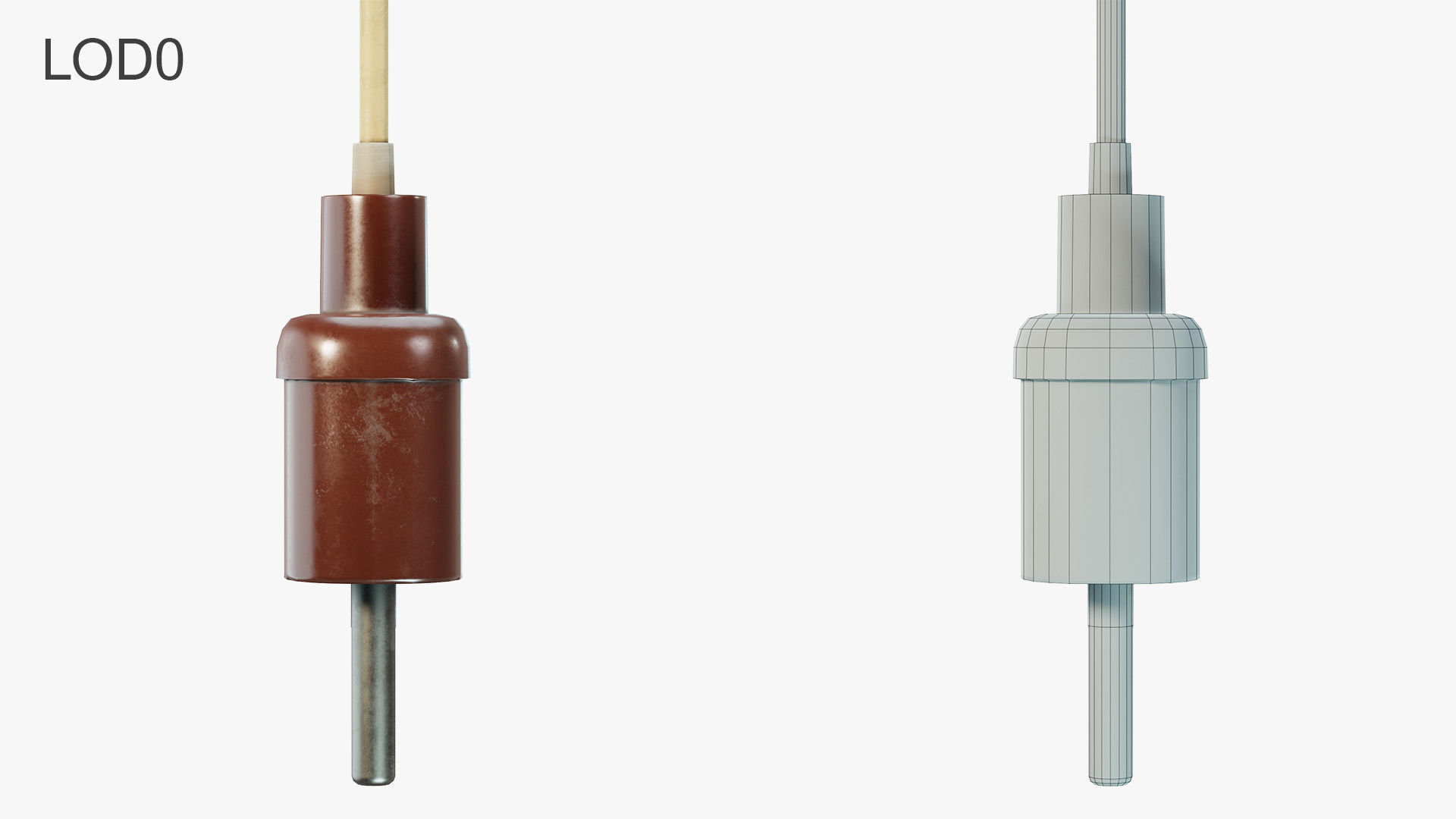Vintage Electrical Plug Type C Low-poly 3D model_10