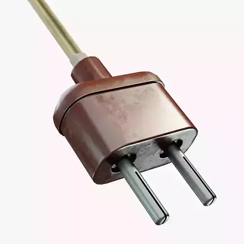 Vintage Electrical Plug Type C Low-poly 3D model