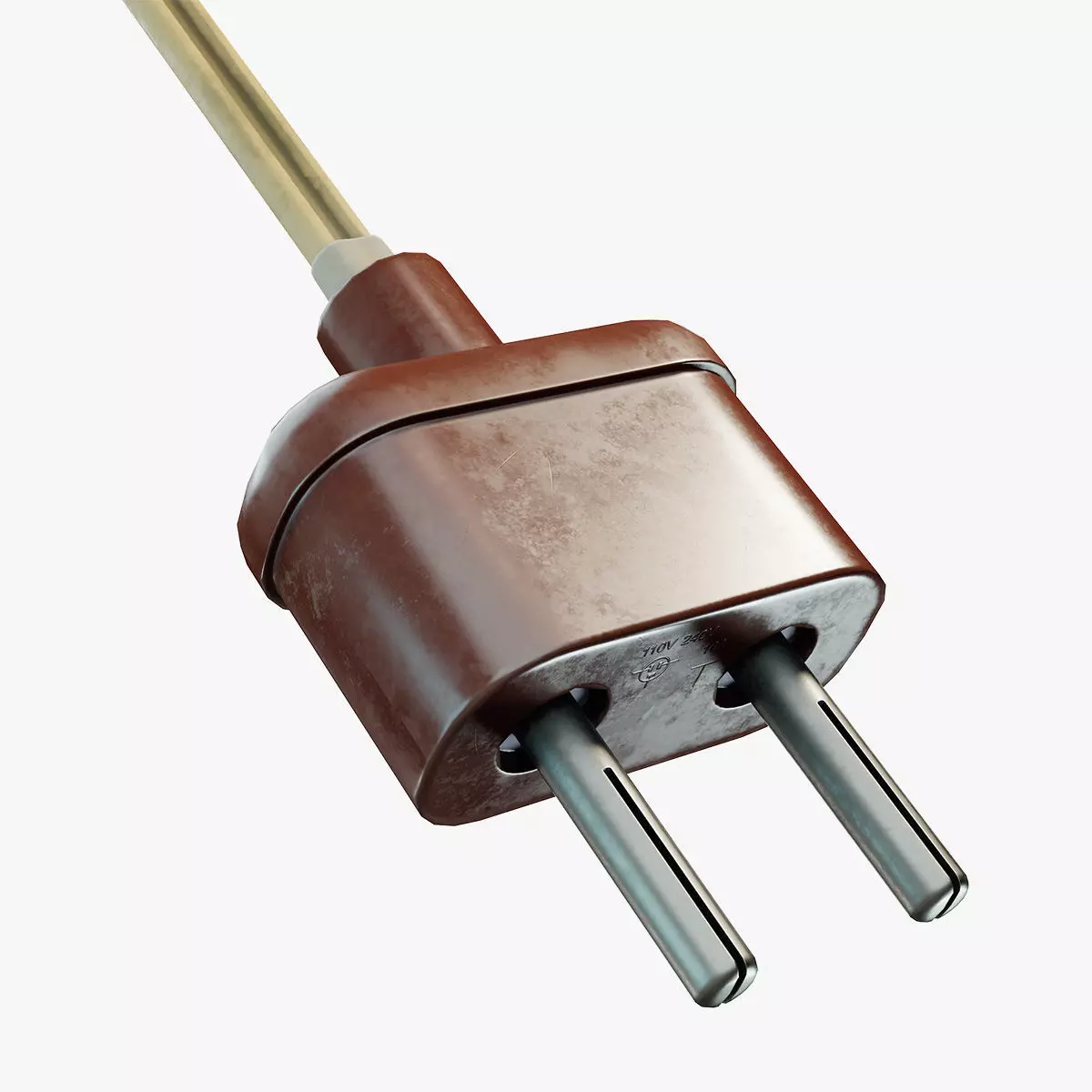 Vintage Electrical Plug Type C Low-poly 3D model_0