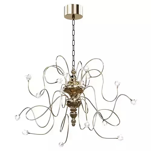 Rialto classic LED chandelier in wood and metal