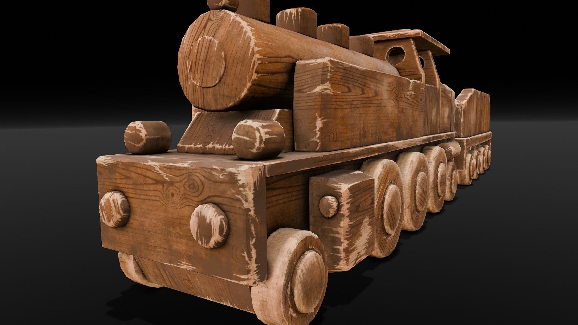  Wooden Train 3D Model  Low-poly 3D model_21