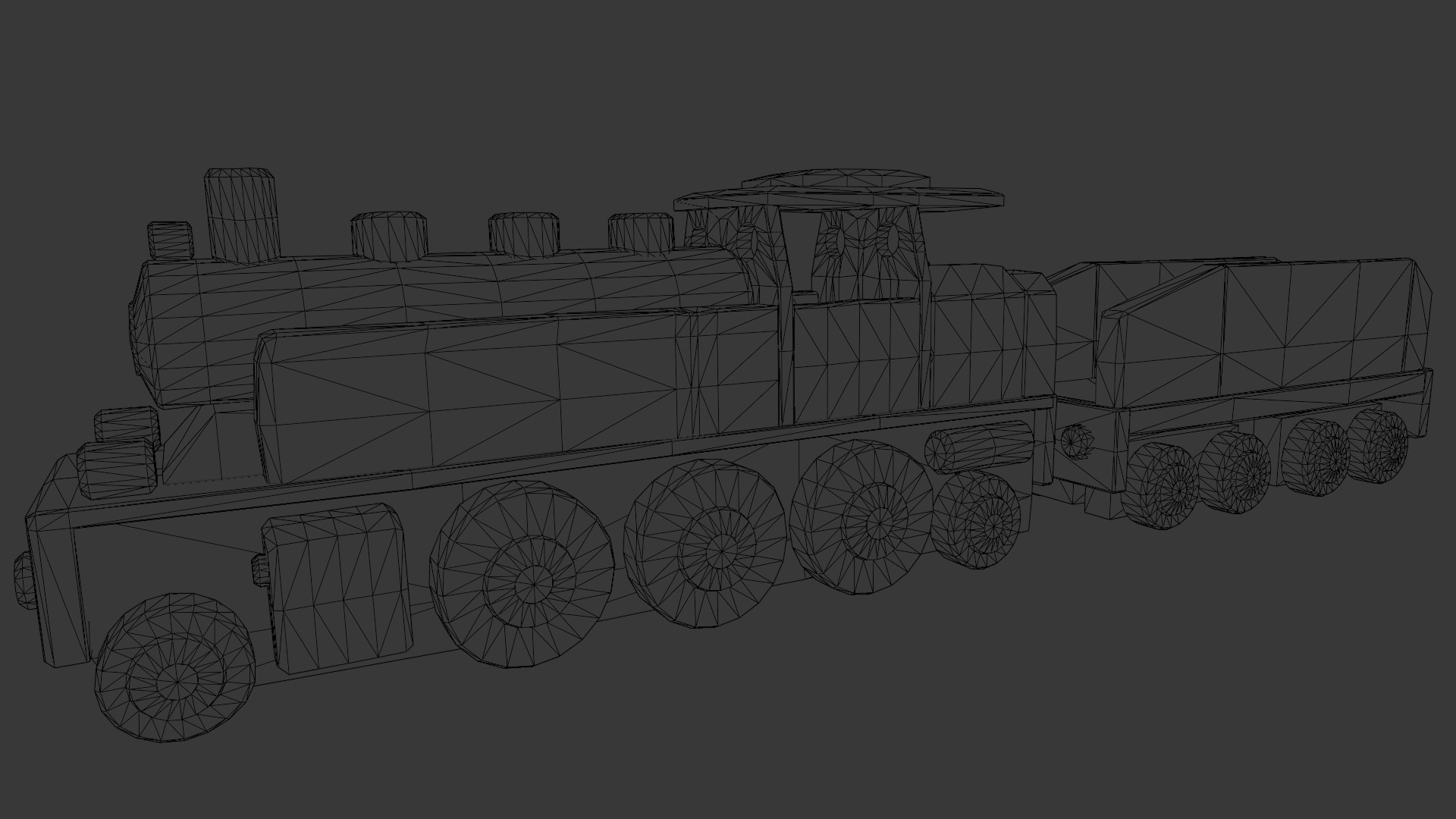  Wooden Train 3D Model  Low-poly 3D model_17