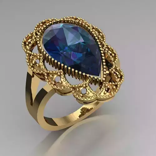 Diamond Ring For Women 3D print model