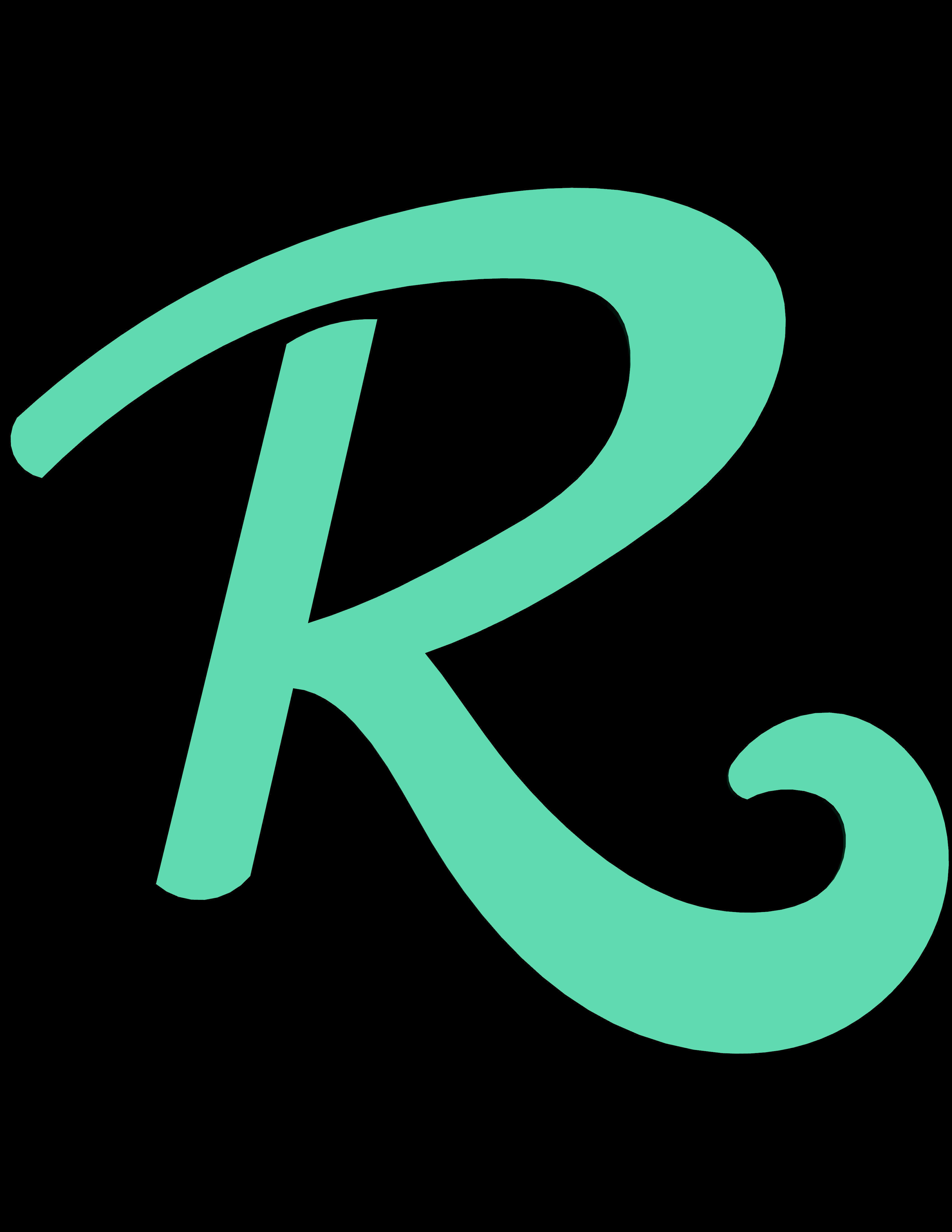 Alphabet R Pendent Free 3D print model_1