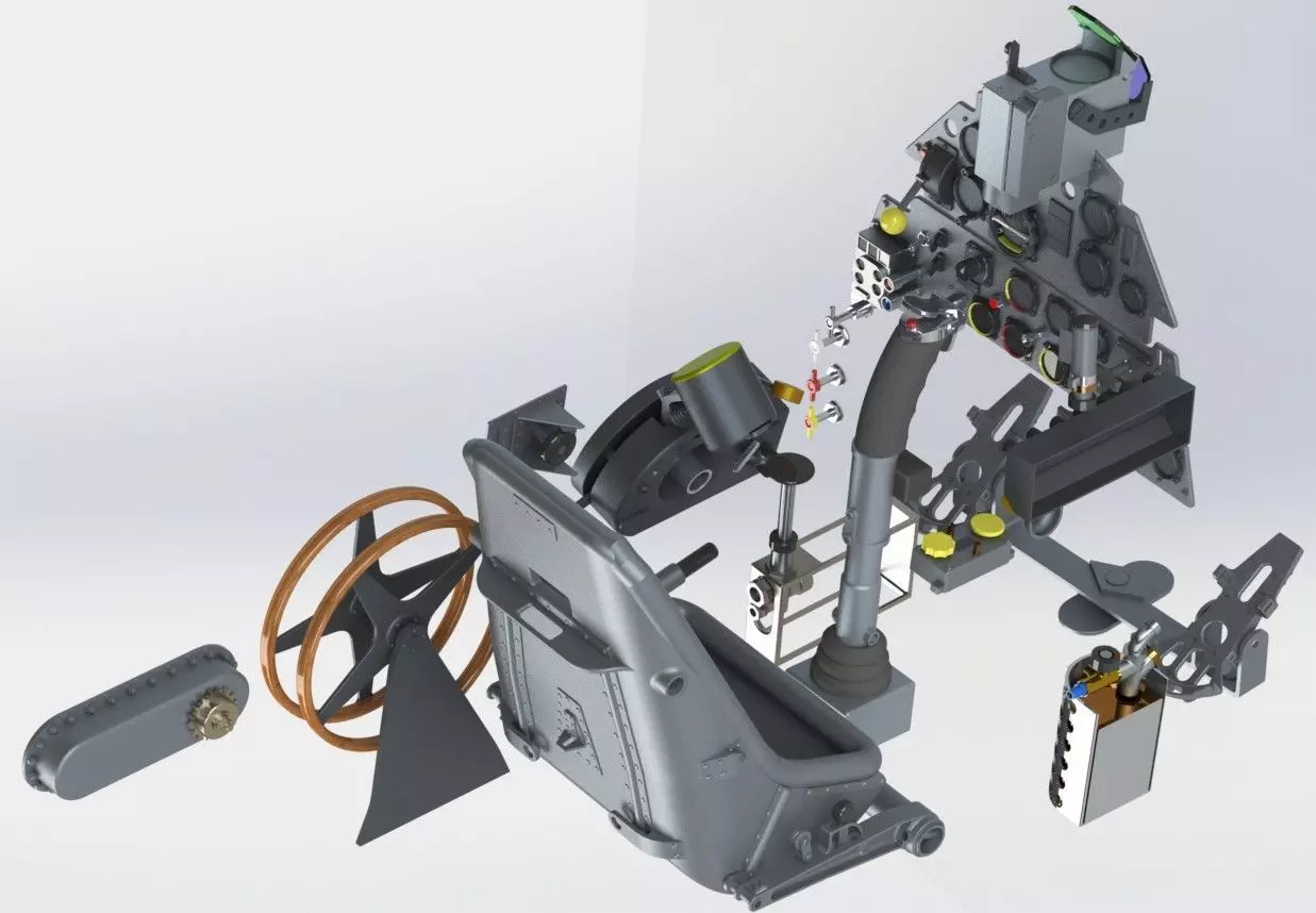 ME109 high definition complete cockpit 3D print model