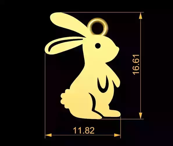 rabbit disney kids 14 pendant  3D print model