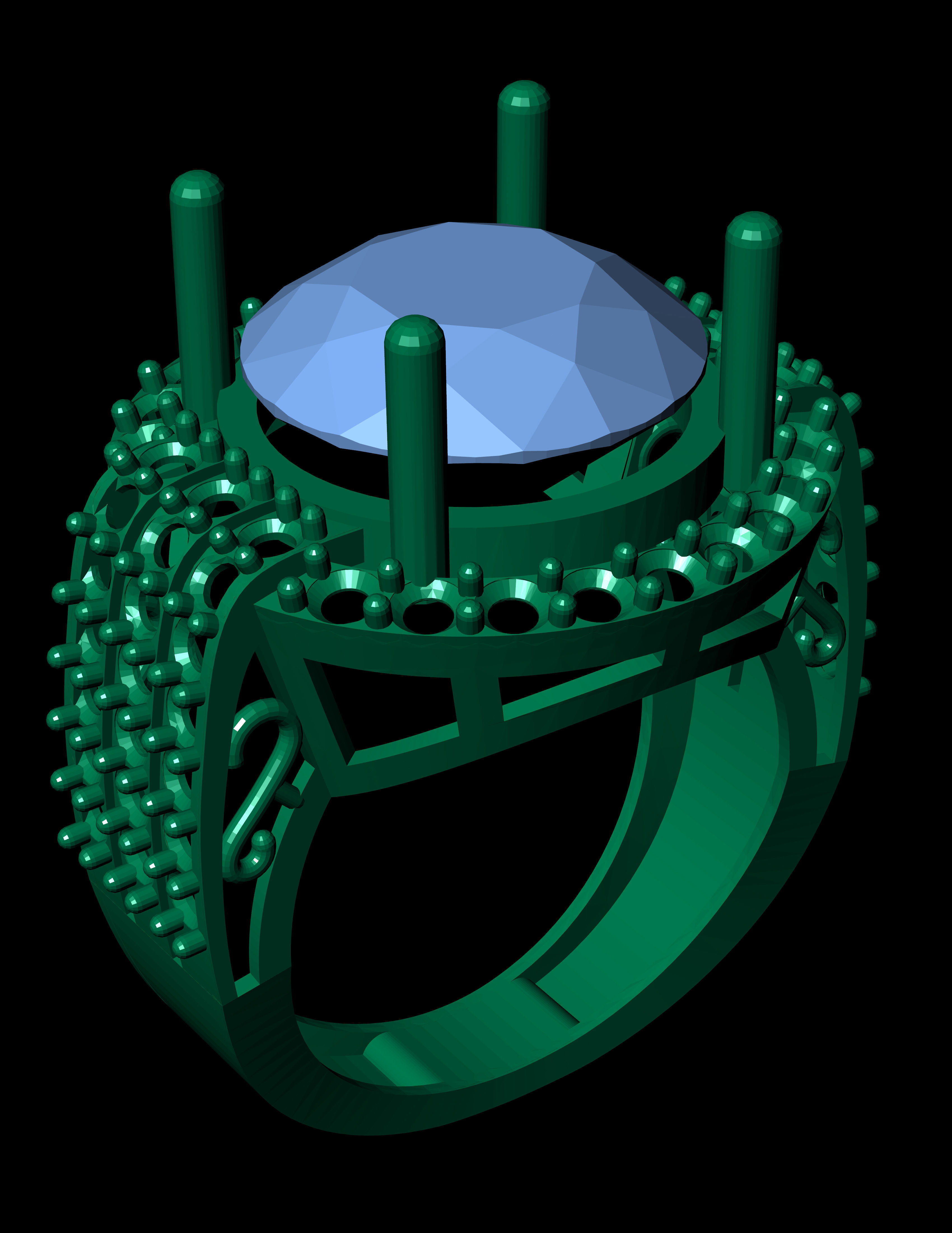 Diamond Ring For Women 3D print model 3D print model_3